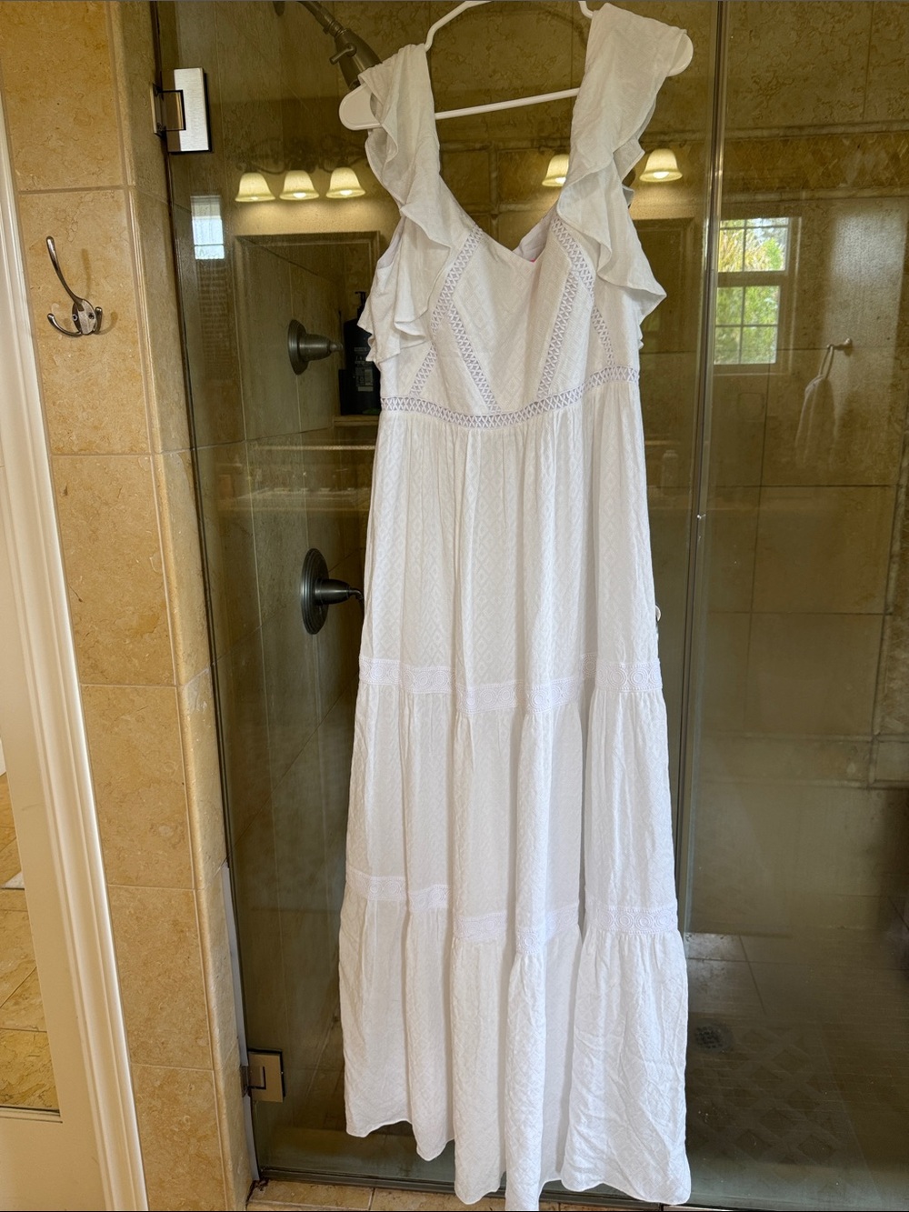 Lilly Pulitzer White Ruffled Maxi Dress